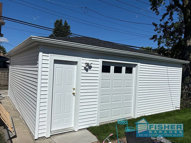New 2.5 Car Garage Project in Edison Park - Fisher Garages